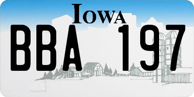 IA license plate BBA197