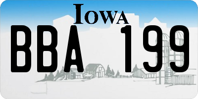 IA license plate BBA199