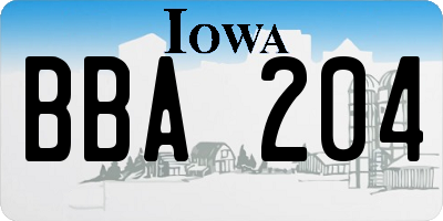 IA license plate BBA204