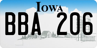 IA license plate BBA206