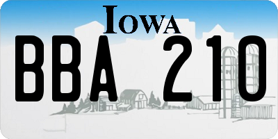 IA license plate BBA210