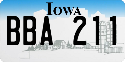 IA license plate BBA211