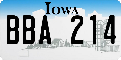 IA license plate BBA214