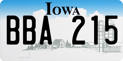 IA license plate BBA215