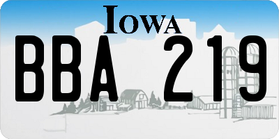 IA license plate BBA219