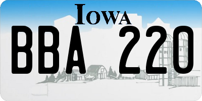 IA license plate BBA220