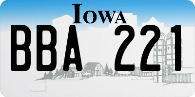 IA license plate BBA221