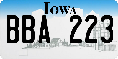 IA license plate BBA223