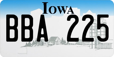 IA license plate BBA225