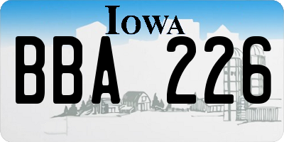 IA license plate BBA226