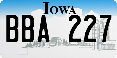 IA license plate BBA227