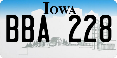 IA license plate BBA228