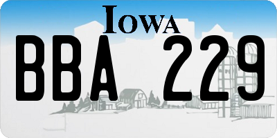 IA license plate BBA229