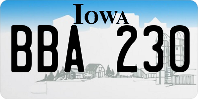 IA license plate BBA230