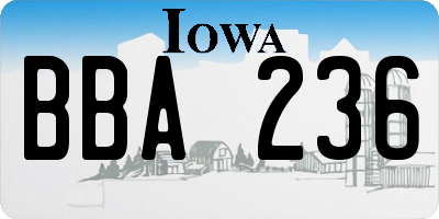 IA license plate BBA236