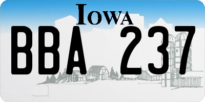 IA license plate BBA237