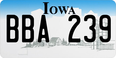 IA license plate BBA239