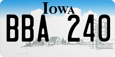 IA license plate BBA240