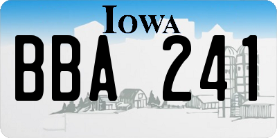 IA license plate BBA241