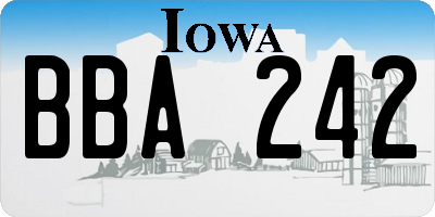 IA license plate BBA242