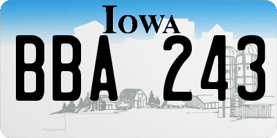 IA license plate BBA243
