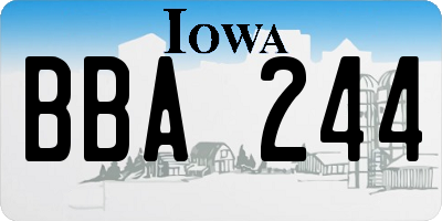IA license plate BBA244