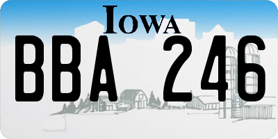 IA license plate BBA246