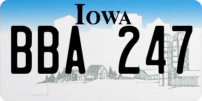 IA license plate BBA247