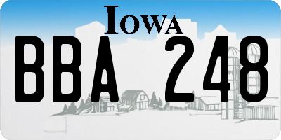 IA license plate BBA248