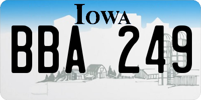 IA license plate BBA249