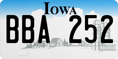 IA license plate BBA252