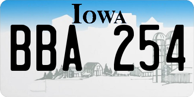 IA license plate BBA254