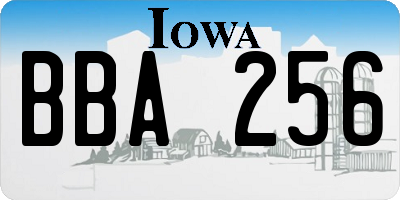 IA license plate BBA256