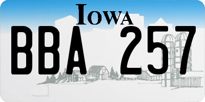 IA license plate BBA257