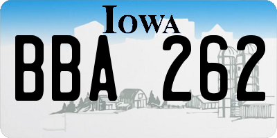 IA license plate BBA262