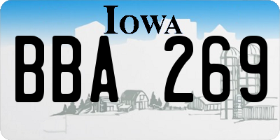IA license plate BBA269