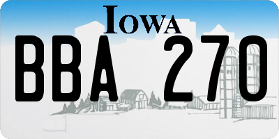 IA license plate BBA270