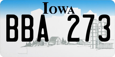 IA license plate BBA273