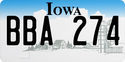 IA license plate BBA274