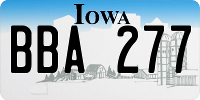 IA license plate BBA277