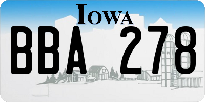 IA license plate BBA278