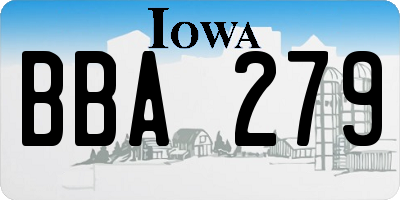 IA license plate BBA279
