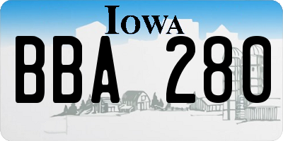 IA license plate BBA280