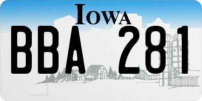 IA license plate BBA281