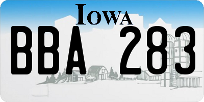 IA license plate BBA283