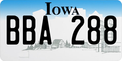 IA license plate BBA288
