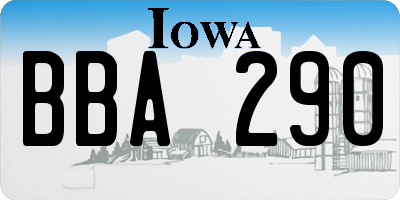 IA license plate BBA290