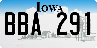 IA license plate BBA291