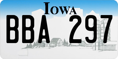 IA license plate BBA297