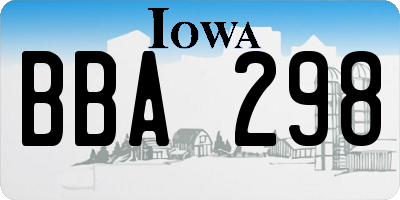 IA license plate BBA298